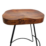 Industrial Solid Wood Tractor Seat Bar Stool