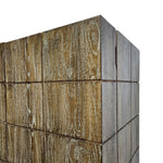Marina Home Industrial Style Reclaimed Wood and Brass Bar Cabinet