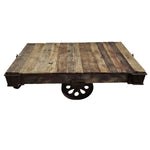 Industrial Reclaimed Timber Factory Cart Coffee Table by KARE