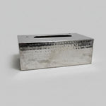 Modern Hammered Silver Metal Tissue Box Holder