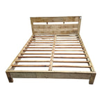 Artisan Hand-Carved Mango Wood King Bed Frame