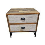 Rustic Industrial Two-Drawer Reclaimed Wood Nightstand