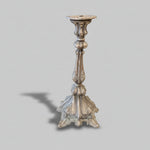 Baroque Style Silver Plated Ornate Cast Metal Taper Candlestick