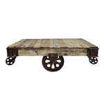 Industrial Reclaimed Timber Factory Cart Coffee Table by KARE