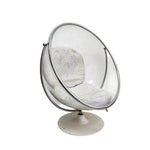 Futuristic Clear Acrylic Pedestal Bubble Chair with White Base