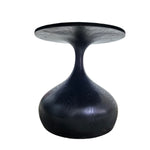 Minimalist Round Black Wooden Pedestal Dining Table