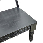 Stately Indian Style Carved Black Wood Dining Chair