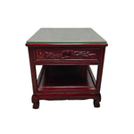 Chinese Dragon-Carved Rosewood Side Table