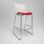 Alba Race Contemporary Red and White High Bar Stool