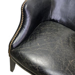 Classic English Library Studded Black Leather Armchair