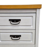 Country Charm Two Tone Wood 2 Drawer Bedside Table