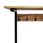 Industrial Style Wood and Black Metal Coat Rack Stand
