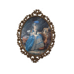 Vintage Rococo-Style Marie Antoinette Framed Portrait