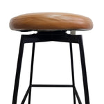 Pottery Barn Maison Leather Backless Swivel Stool