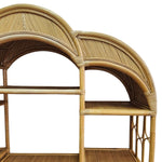 Bohemian Rattan and Woven Cane Triple Arch Large Display Shelf