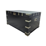 Upcycled Matte Black Campaign Storage Trunk Coffee Table