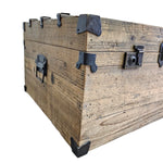 Rustic Style Natural Timber Cleated Top Steamer Trunk