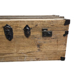 Rustic Style Natural Timber Cleated Top Steamer Trunk