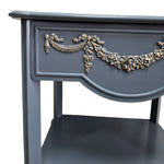 French Provincial Style Upcycled Slate Blue Wooden Side Table