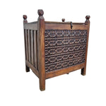 Heritage Solid Wood Carved Jali Storage Trunk Chest