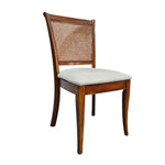 Colonial Style Teak and Woven Rattan Dining Accent Chair