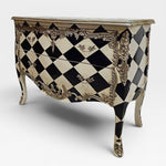 Bold Harlequin Monochrome Baroque Style Chest of Drawers