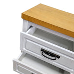 Country Charm Two Tone Wood 2 Drawer Bedside Table