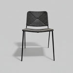 Marina Home Mid-Century Style Black Paper Cord Flair Stiletto Accent Dining Chair