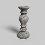 Large Sculptural Rustic Pitted Concrete Pillar Candle Stand