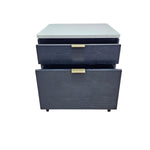 West Elm Mid-Century Style Parker Dark Ash and Marble Nightstand