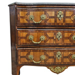 French-Style Inlaid Walnut Commode with Marble Top