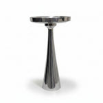 Polished Nickel Finish Metal Pedestal Plant Holder Stand
