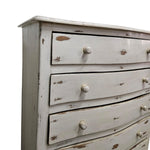Vintage French Provincial Distressed White 5-Drawer Chest