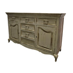 Provincial Charm Hand-Distressed Cream Sideboard Cabinet