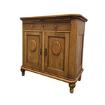 Antique-Inspired Oak Storage Cabinet with Reeded Accents