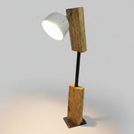 Rugged Industrial Reclaimed Railway Sleeper Wood Standing Task Lamp