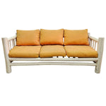 Coastal White Washed Solid Wood Outdoor Lounge Set with Ochre Cushions