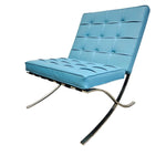 Mid-Century Style Sky Blue Barcelona Inspired Lounge Chair