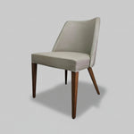 Mid-Century Modern Upholstered Dining Chair with Tapered Wooden Legs