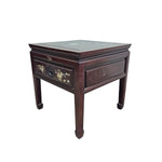 Elegant Rosewood Side Table with Mother-of-Pearl Inlay