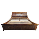 Handcrafted Solid Wood Curved Sleigh Bed Frame
