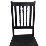 Stately Indian Style Carved Black Wood Dining Chair
