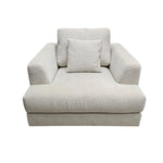 Home Center Modern Comfort Beige Textured Fabric Cuddle Armchair