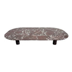ROSSO LEVANTO Luxury Dark Reddish Brown Marble Oval Coffee Table