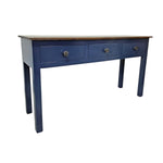 Upcycled Navy Blue Three Drawer Wooden Console Table