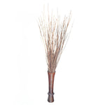 Sculptural Ribbed Brown Timber Tall Trumpet Floor Vase