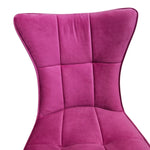 Contemporary Magenta Velvet and Chrome Base Dining Chair