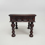 Elegant Mahogany Finished Side Table with Protective Glass Top