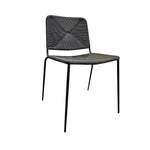 Marina Home Mid-Century Style Black Paper Cord Flair Stiletto Accent Dining Chair