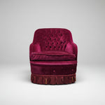 Napoleon III Style Tufted Plum Velvet Toad Armchair